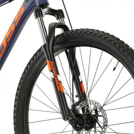 Bicicleta MTB-HT 27.5" KROSS Hexagon 3.0, cadru aluminiu 19", manete secventiale, frane disc, 21 viteze, albastru/portocaliu [3]