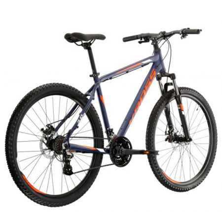 Bicicleta MTB-HT 27.5" KROSS Hexagon 3.0, cadru aluminiu 19", manete secventiale, frane disc, 21 viteze, albastru/portocaliu [2]