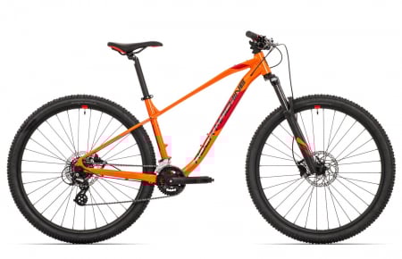 BICICLETE MTB-HT - Bicicleta MTB-HT 29" ROCK MACHINE Blizz 10-29, cadru aluminiu 17", frane hidraulice, 14 viteze, portocaliu/rosu
