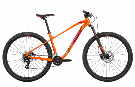 BICICLETE MTB-HT - Bicicleta MTB-HT 29" ROCK MACHINE Blizz 10-29, cadru aluminiu 19", frane hidraulice, 14 viteze, portocaliu/rosu