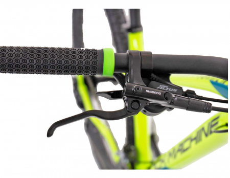 Bicicleta MTB-HT 29" ROCK MACHINE Torrent 20-29, cadru aluminiu 19", manete secventiale, frane hidraulice, 18 viteze, galben fluo/negru/albastru [4]