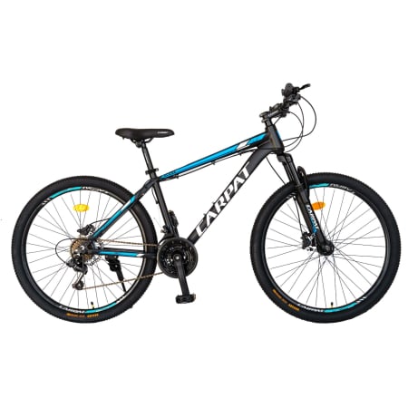 Carpat Sport - Bicicleta MTB-HT Acura, 21 viteze, Cadru Aluminiu, Roti 27.5 Inch, Frane Hidraulice, Carpat C2799H, culoare Negru/Albastru/Alb