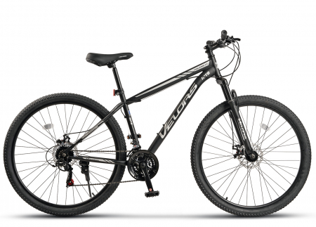 ﻿﻿Bicicleta MTB-HT 29" VELORS Challenge 2.9, cadru otel 18", manete secventiale, frane disc, 21 viteze, negru/gri [1]