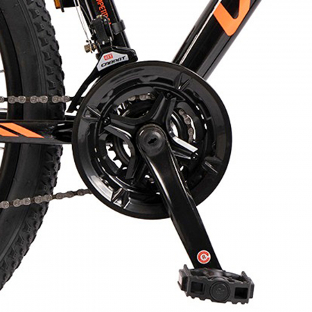 Bicicleta MTB-HT 26" VELORS Challenge 2.6, cadru otel 17", manete secventiale, frane disc, 21 viteze, negru/portocaliu [7]