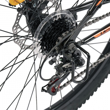 Bicicleta MTB-HT 26" VELORS Challenge 2.6, cadru otel 17", manete secventiale, frane disc, 21 viteze, negru/portocaliu [8]
