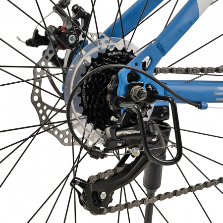 Bicicleta MTB-HT 27.5" VELORS Genius 2.7, cadru otel 18", frane disc, manete secventiale, 21 viteze, albastru/alb [8]