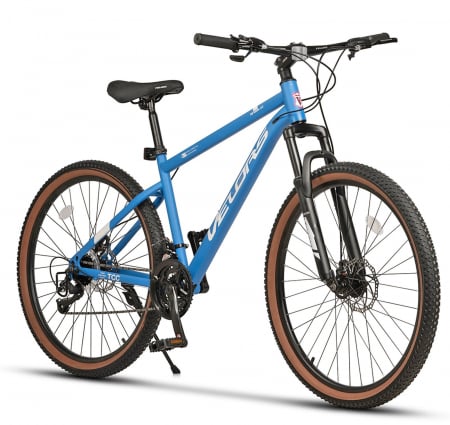 BICICLETE MTB-HT - Bicicleta MTB-HT 27.5" VELORS Genius 2.7, cadru otel 18", frane disc, manete secventiale, 21 viteze, albastru/alb