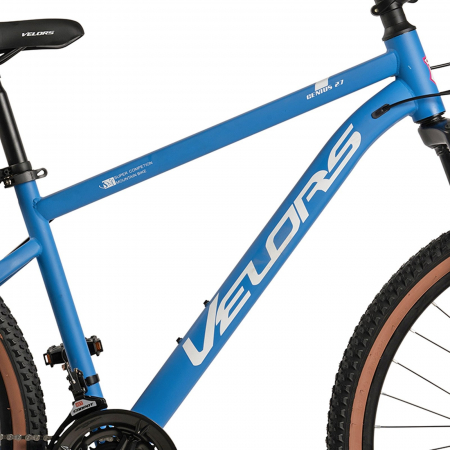 Bicicleta MTB-HT 27.5" VELORS Genius 2.7, cadru otel 18", frane disc, manete secventiale, 21 viteze, albastru/alb [10]