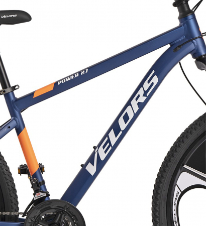 Bicicleta MTB-HT 27.5" VELORS Power 2.7, cadru aluminiu 17", jante magneziu, manete secventiale, frane disc, 21 viteze, albastru/portocaliu [10]