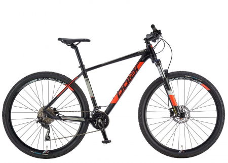 BICICLETE MTB-HT - Bicicleta MTB-HT 29" POLAR Tsunami, cadru aluminiu 21", manete secventiale, frane hidraulice, 20 viteze, negru/portocaliu