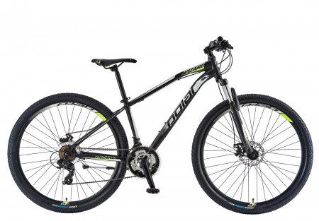 BICICLETE MTB-HT - Bicicleta MTB-HT 29" POLAR Wizard 1.0, cadru otel 16", manete secventiale, frane disc, 21 viteze, negru/verde fluo