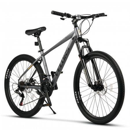 BICICLETE MOUNTAIN BIKE - Bicicleta MTB-HT 26" VELORS Rambler, cadru otel 17", manete secventiale, frane disc, 21 viteze, gri/negru