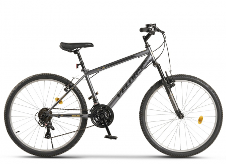 Bicicleta MTB-HT 26" VELORS Rockstar, cadru otel 17", manete index, frane V-Brake, 21 viteze, gri/negru [1]