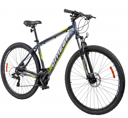 Bicicleta MTB-HT 27.5" OMEGA Thomas, cadru aluminiu 19.5", manete secventiale, frane disc, 21 viteze, albastru/galben [1]