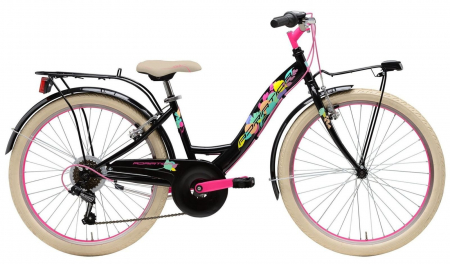 24" (varsta peste 10 ani) - Bicicleta oras 24" ADRIATICA CTB Donna, cadru otel 14", frane V-Brake, 6 viteze, alba