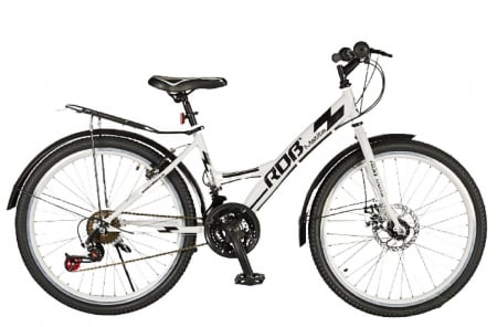 24" (varsta peste 10 ani) - Bicicleta oras 24" RDB Matița, cadru otel 15", frane Disc/V-Brake, 21 viteze, roz