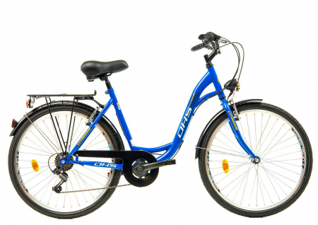 BICICLETE ORAS-TREKKING - Bicicleta oras 26" DHS Citadinne 26034, cadru otel 19", frane V-Brake, 6 viteze