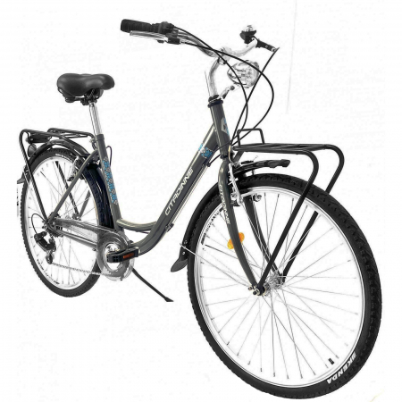 Bicicleta oras 26" DHS Citadinne 2634, cadru otel 18", frane V-Brake, 6 viteze, gri/albastru [1]