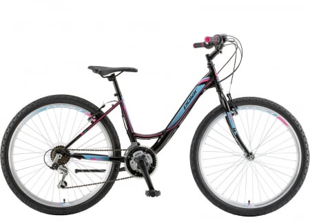 BICICLETE ORAS-TREKKING - Bicicleta oras 26" POLAR Modesty, cadru otel 17", frane V-Brake, 18 viteze, negru/roz