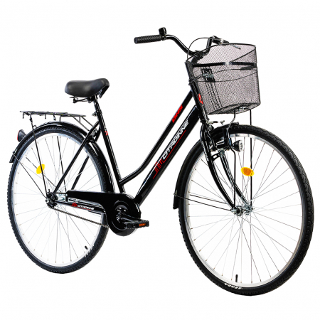 Bicicleta oras 28" CITADINNE 2812, cadru otel 20", frane V-Brake/torpedo, single speed, negru [1]