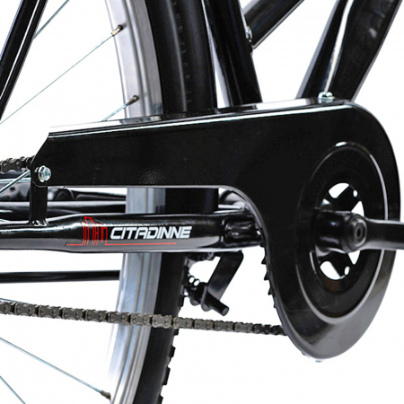 Bicicleta oras 28" CITADINNE 2812, cadru otel 20", frane V-Brake/torpedo, single speed, negru [4]