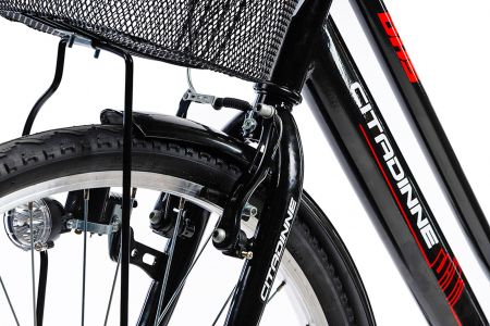 Bicicleta oras 28" CITADINNE 2812, cadru otel 20", frane V-Brake/torpedo, single speed, negru [2]