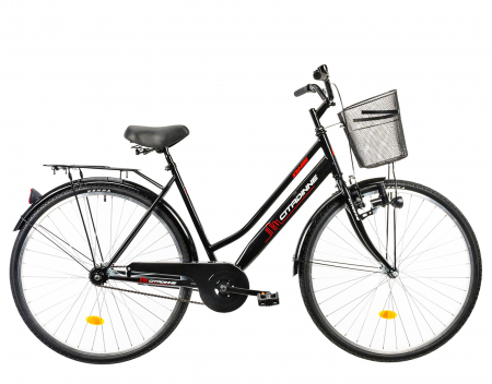 BICICLETE ORAS-TREKKING - Bicicleta oras 28" CITADINNE 2812, cadru otel 20", frane V-Brake/torpedo, single speed, negru
