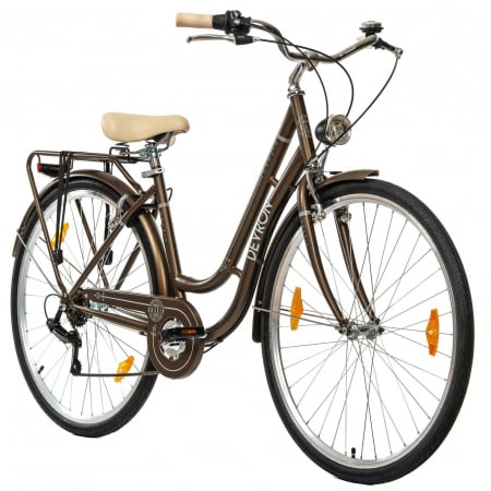 BICICLETE ORAS-TREKKING - Bicicleta oras 28" DEVRON Grazia Retro 6S, cadru otel, manete revoshift, frane V-Brake, 6 viteze