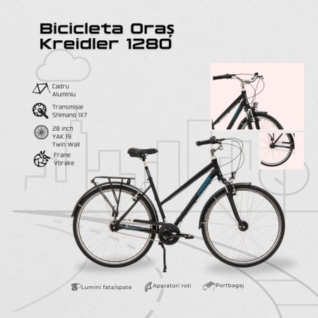 Bicicleta oras 28" KREIDLER Raise RT3 Lady, cadru aluminiu, manete revoshift, frane V-Brake, 7 viteze [12]