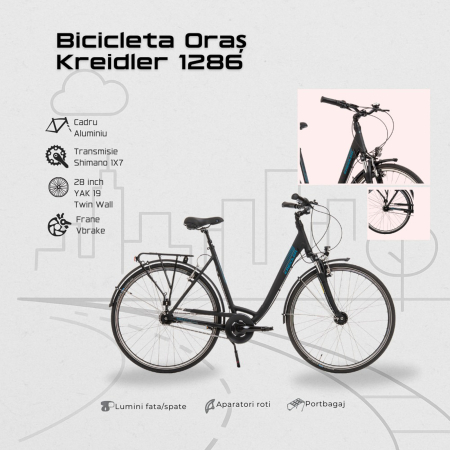 Bicicleta oras 28" KREIDLER Raise RT5 Lady, cadru aluminiu, manete revoshift, frane V-Brake, 7 viteze [14]
