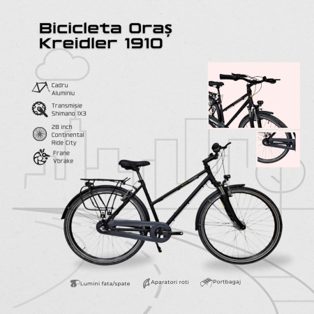 Bicicleta oras 28" KREIDLER Raiser K1910, cadru aluminiu, manete revoshift, frane V-Brake, 3 viteze [2]