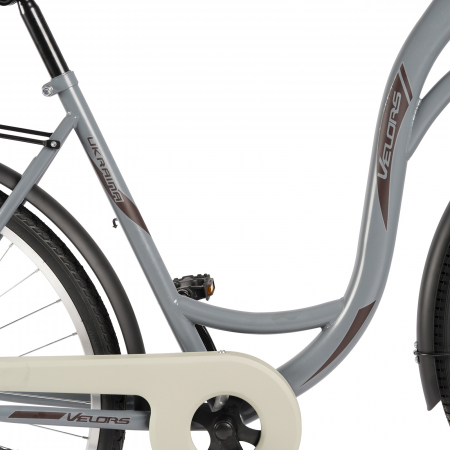 Bicicleta oras 28" VELORS Ukrayna 2894, cadru otel 20.5", frane V-Brake/torpedo, single speed, gri/maro [8]
