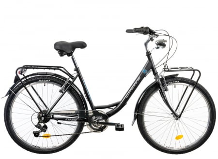 BICICLETE ORAS-TREKKING - Bicicleta oras 26" DHS Citadinne 2634, cadru otel 18", frane V-Brake, 6 viteze, gri/albastru