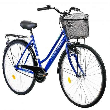 Bicicleta oras 28" CITADINNE 2812, cadru otel 20", frane V-Brake/torpedo, single speed, albastru [1]