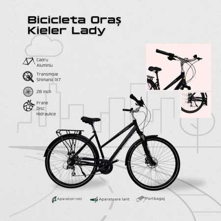 Bicicleta Oras Kieler Lady - 28 Inch, L, Negru [4]
