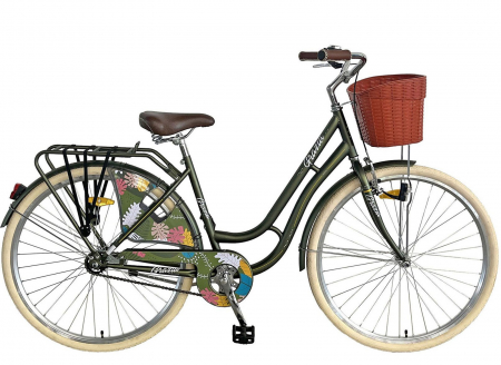 BICICLETE ORAS-TREKKING - Bicicleta oras 28" POLAR Grazia 1S, cadru otel 20", frane V-Brake/torpedo, single speed, verde