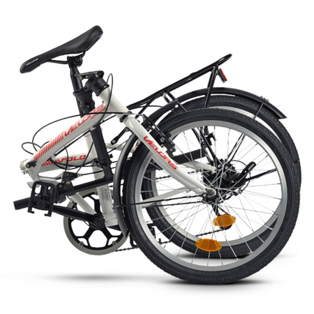 Bicicleta pliabila 20" VELORS Polo V2053, cadru otel, frane V-Brake, 7 viteze, alb/rosu [15]