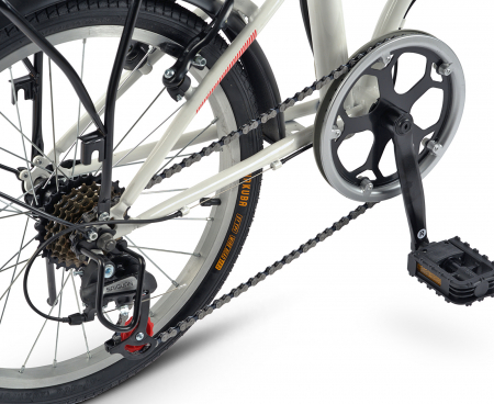 Bicicleta pliabila 20" VELORS Polo V2053, cadru otel, frane V-Brake, 7 viteze, alb/rosu [9]