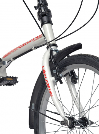 Bicicleta pliabila 20" VELORS Polo V2053, cadru otel, frane V-Brake, 7 viteze, alb/rosu [2]