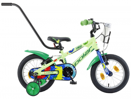 14" (varsta 3-5 ani) - Bicicleta copii 14" POLAR Junior Dino, verde, varsta 3-5 ani