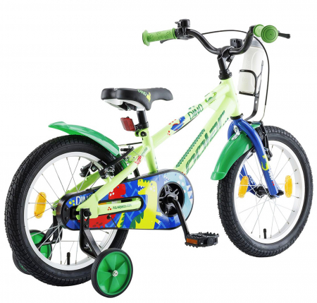 Bicicleta copii 16" POLAR Junior Dino, verde, varsta 4-6 ani [2]