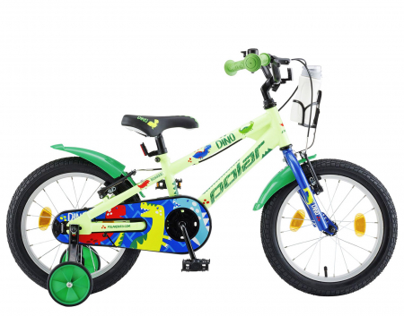 16" (varsta 4-6 ani) - Bicicleta copii 16" POLAR Junior Dino, verde, varsta 4-6 ani