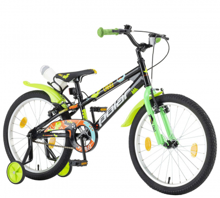 Bicicleta copii 20" POLAR Junior Dino, negru/verde, varsta 7-10 ani [1]