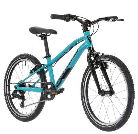 20" (varsta 7-10 ani) - Bicicleta copii MTB-HT 20" ROCK MACHINE Thunder 20 VB, cadru aluminiu 10", manete revoshift, frane V-Brake, 7 viteze, Jade Blue