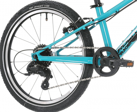 Bicicleta copii MTB-HT 20" ROCK MACHINE Thunder 20 VB, cadru aluminiu 10", manete revoshift, frane V-Brake, 7 viteze, Jade Blue [5]