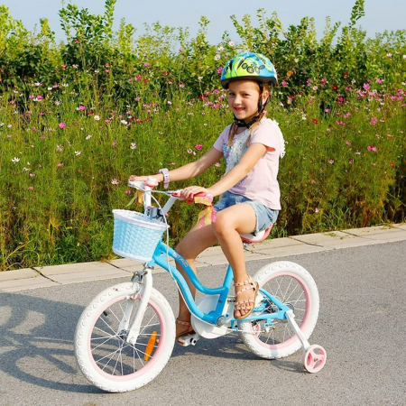 Bicicleta copii 12" ROYAL BABY Star Girl, albastru, varsta 2-4 ani [11]