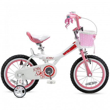 Bicicleta copii 16" ROYAL BABY Jenny, alb/roz, varsta 4-6 ani [1]