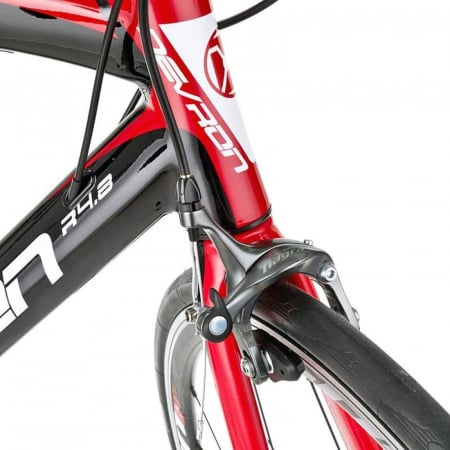 Bicicleta Road 28" DEVRON Urbio R4.8, cadru aluminiu 22", manete ergopower, frane V-Brake, 20 viteze, negru/rosu [2]