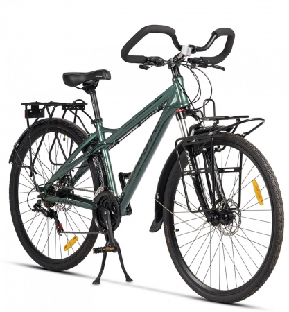 BICICLETE ORAS-TREKKING - Bicicleta Trekking 28" CARPAT 700C, cadru aluminiu 18", manete secventiale, frane disc, 21 viteze
