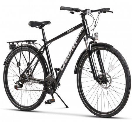 BICICLETE ORAS-TREKKING - Bicicleta Trekking 28" CARPAT Rocky, cadru aluminiu 18", manete secventiale, frane disc, 21 viteze